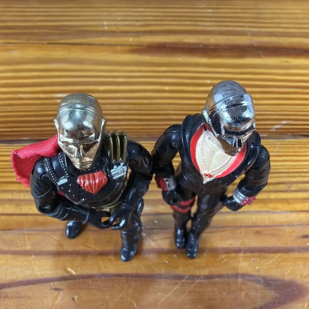 Vintage Hasbro G.I. Joe V1 Destro & 1988 V2 Destro (no Sword) Clean-Tight